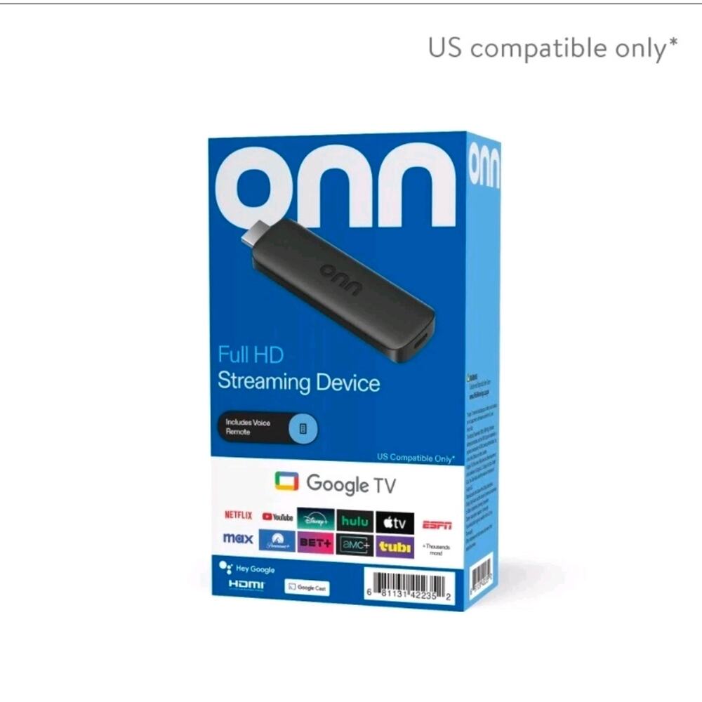 onn Google TV Full HD Streaming Device, 2K FHD,  Wi-Fi,  Google TV Voice Control